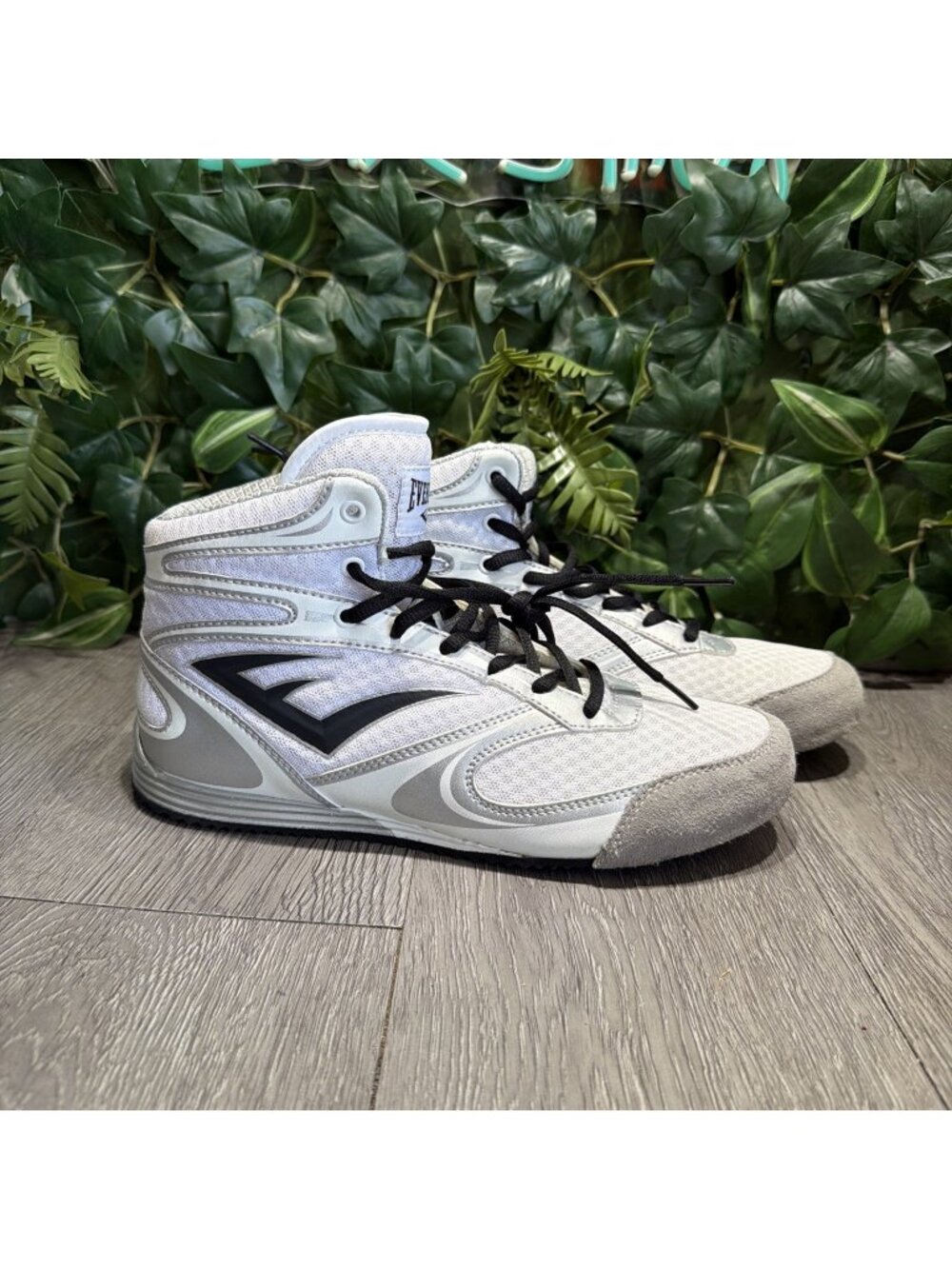 Everlast High-Top Boxing Shoes White Mesh Size US 7.5